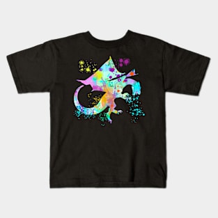 Dragon Watercolor Splash Love Dragons Kids T-Shirt